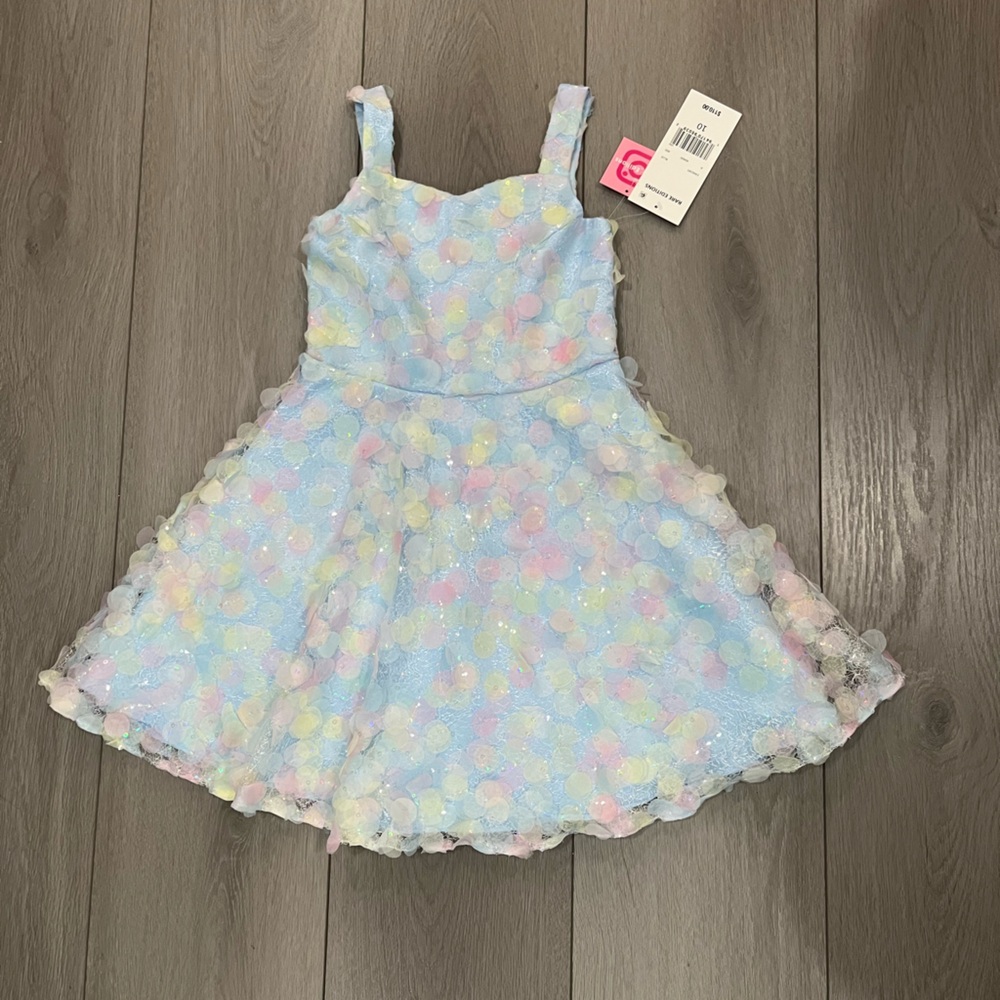 Rare Editions Big Girls Soutache and Sequin Social Dress - Picture 1 of 5